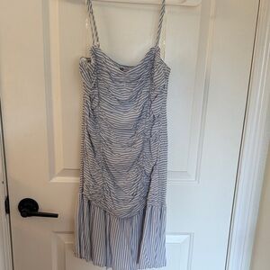 SO Light Blue Striped Mini Dress